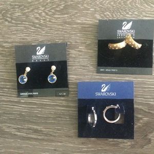 3 Sets of Swarovski Pierced Earrings you get all 3
